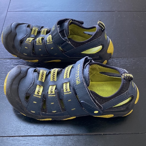 Sperry Top-Sider Boys Wet Tech Fisherman. Blue/Green. Size 1 - Picture 4 of 9